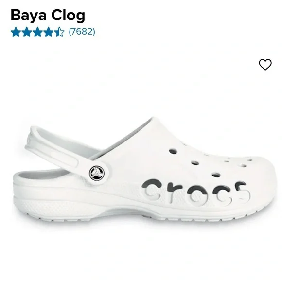 CROCS HTF BAYA CLOGS BRIGHT WHITE New with Tags Women’s 10/Men’s 8 - Picture 7 of 11